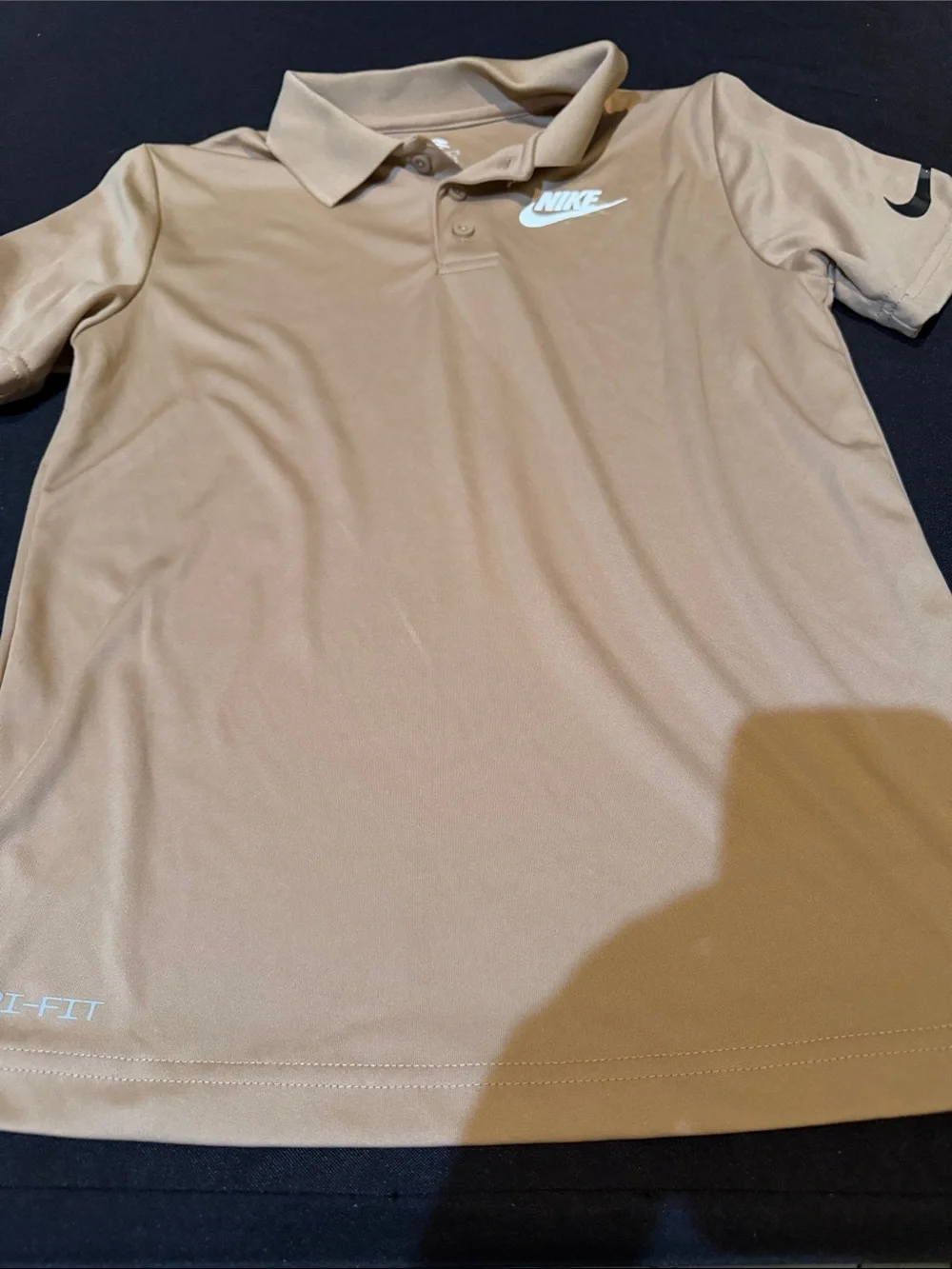 Nike Tan Polo Shirt with White Swoosh